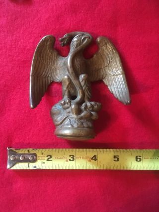 Late 19th Century Mexican Eagle Solid Brass Finial