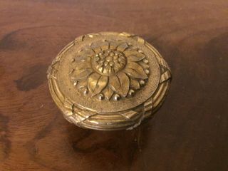 Antique 19th c.  French Gilt Bronze Louis XVI Sunflower Round Door Knob Furniture 2