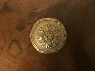 Antique 19th c.  French Gilt Bronze Louis XVI Sunflower Round Door Knob Furniture 4