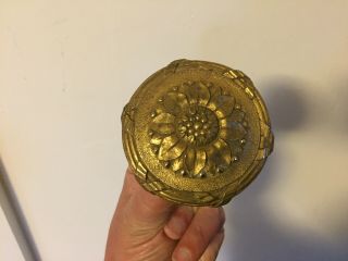 Antique 19th c.  French Gilt Bronze Louis XVI Sunflower Round Door Knob Furniture 7