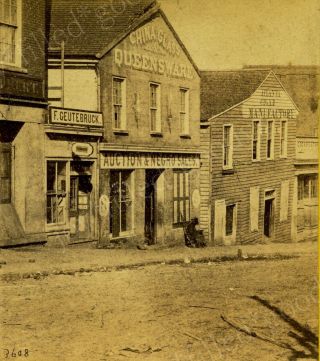 African American Soldier Guarding Slave Sales Site Civil War Stereoview