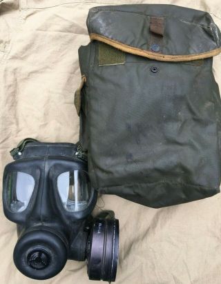 British Army S6 Gas Mask Respirator & Bag Size N 1979/1980 Vintage