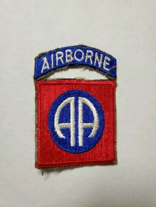 Ww 2 One Piece 82nd Airborne Division Shoulder Patch Wwii