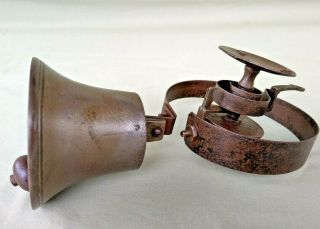 Antique Vintage Brass,  Copper & Steel Servants Butlers Shop Room Bell 3