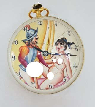 Omega Erotic Paperweight / Ball Clock ca 1910 (Censured pictures) 4