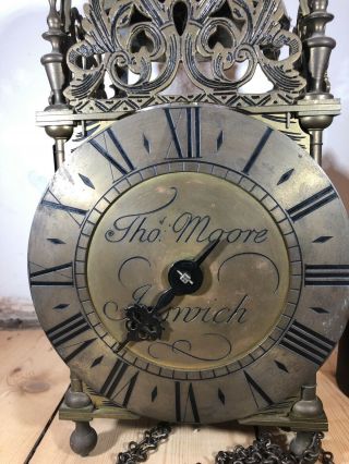 Antique Thomas Moore Ipswich Lantern Wall Clock 2