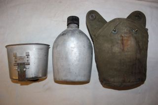 Us Military Issue Ww2 Era World War Ii Metal 1945 Canteen Pouch An Cup Set C003