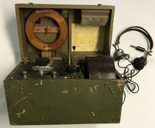 Wwi 1918 Dated Signal Corps Us Army Wavemeter Type Scr 61 Crystal Radio