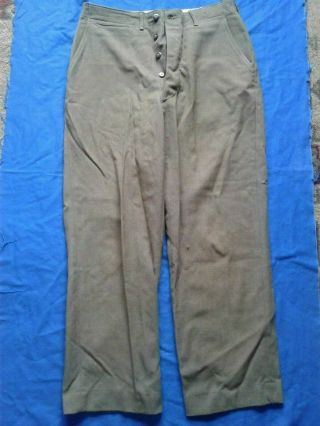 Wwii,  Ww2 Us Army Button Fly Wool Pants Trousers 34 X 33