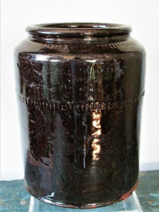 Redware Canister; 18th - 19th C.  England Americana