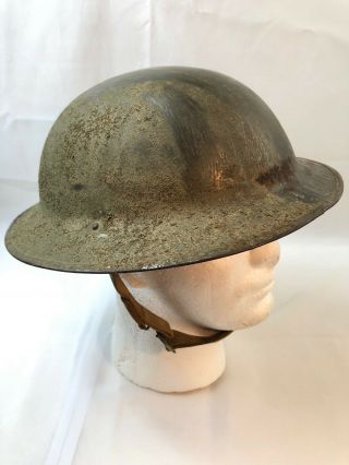 WWII WW2 US U.  S.  Kelly Helmet,  M1917,  M - 1917,  Doughboy,  Broodie,  Army,  Steel 3