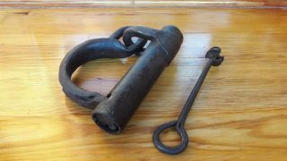 Vintage / Antique Large Metal Door Lock With Key,  Hand Forged Work