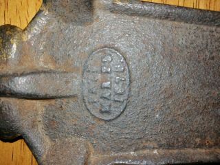 ANTIQUE ORNATE CAST IRON BOOT JACK rare not many made before pat.  Changed 4
