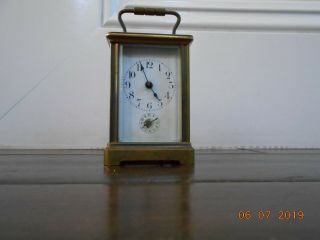 Vintage Carriage Clock With Alarm,  Only 3 1/4 Inches Tall.
