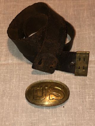Us Brass Civil War Boyd & Sons Boston Leather Belt Plate Buckle
