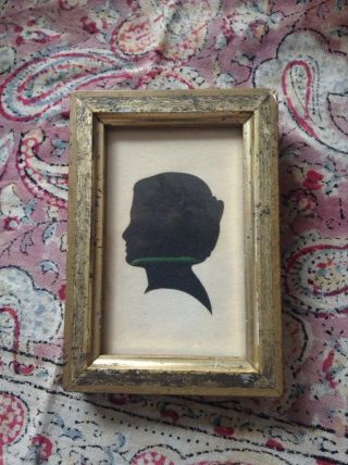 Antique Framed Silhouette Young Girl Signed Ella Gilmore Fresh Estate