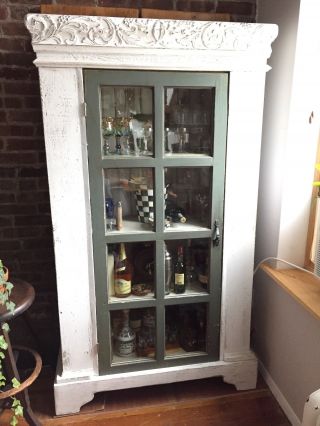 Jelly Cupboard - Glass Doored Cabinet - Primitive And Antique