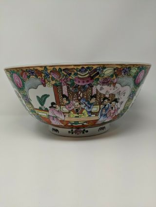 Antique Vintage Chinese Republic Famille Verte Large Punch Bowl 14 " Hand Painted