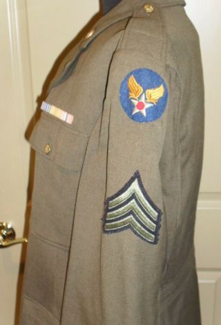 WWII WW2 US ARMY AIR FORCE UNIFORM COAT JACKET SZ 44R 3