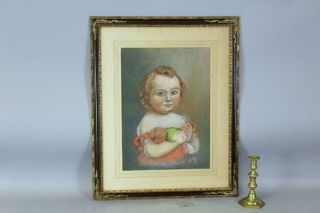 A GREAT 19TH C PASTEL/PAPER PORTRAIT OF A YOUNG GIRL IN AN ORANGE DRESS 2