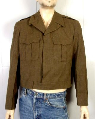 Vtg 1940s Wwii Era Us Army Uniform Wool Ike Jacket Anti Aircraft Rockabilly 42 L