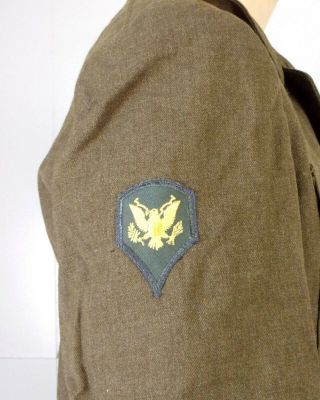 vtg 1940s WWII Era US Army Uniform Wool Ike Jacket Anti Aircraft rockabilly 42 L 3