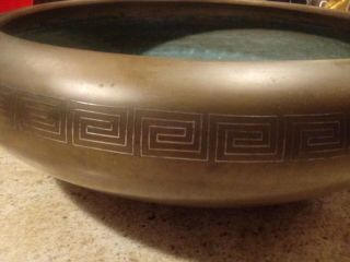 Antique Asian Bronze Bowl With Markings