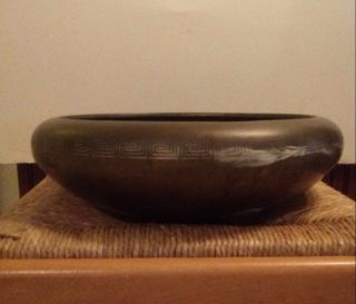 Antique Asian Bronze Bowl with Markings 3