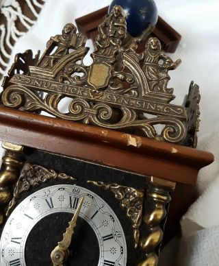 Large Vintage German or Dutch ATLAS Wooden Case Striking Wall Clock 6