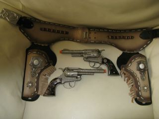 Vintage Toy Cap Gun Set Hubley Texan Jrs