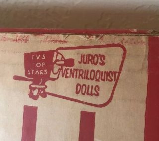 Vintage 1968 Juro Novelty Charlie McCarthy Ventriloquist Dummy Doll W/Box 11