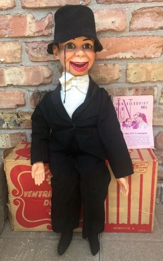 Vintage 1968 Juro Novelty Charlie Mccarthy Ventriloquist Dummy Doll W/box