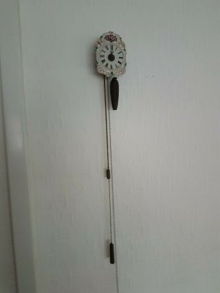 Antique Porcelain Dial Black Forest Alarm Clock /