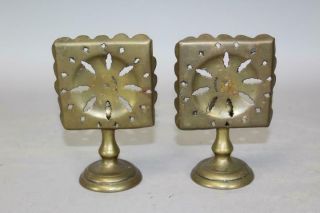 A Rare 19th C Brass Candle Reflectors In The Shape Of A Tilt Top Table