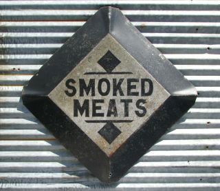 Smoked Meats Metal Sign Vintage Bbq Meat Smokehouse Farm Barn Antique Amish Old