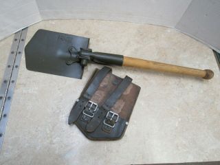 West German Military Shovel With Pick And Leather Cover 1965 Dated