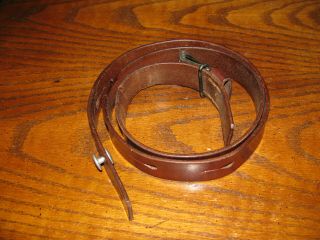 Swiss K31 Reddish Brown Leather Rifle Sling With Quick Detach Clip 62 1962