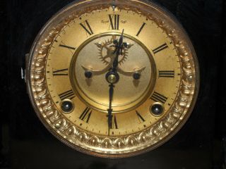 Vintage Antique Ansonia Cast Iron Open Escapement Mantle Clock Chime