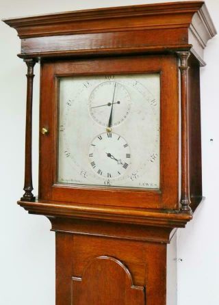 Very Rare Antique English C1790 Oak 30 Hour Striking Regulator Longcase Clock 5