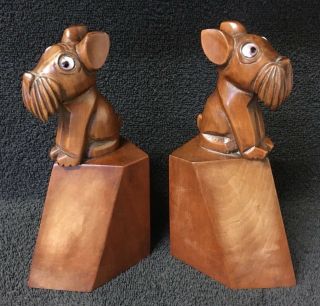 Sam Karner Art Deco Wooden Dog Bookends