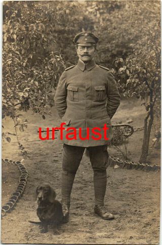 German Wwi Pour Le Merite Winner With Dachshund Dackel Photo Signed