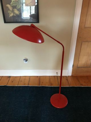 Vintage Kurt Versen Mid - Century Floor Lamp - Orange
