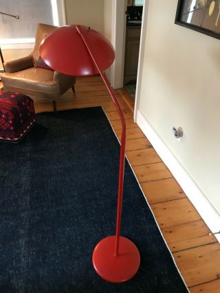 Vintage Kurt Versen Mid - Century Floor Lamp - Orange 4