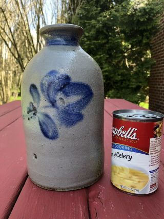 Antique Freehand Decorated Stoneware Crock Bottle - Probably Made In Pa