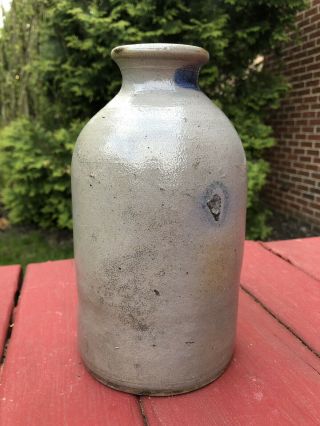 Antique Freehand Decorated Stoneware Crock Bottle - Probably Made In PA 4
