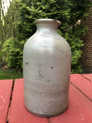 Antique Freehand Decorated Stoneware Crock Bottle - Probably Made In PA 5