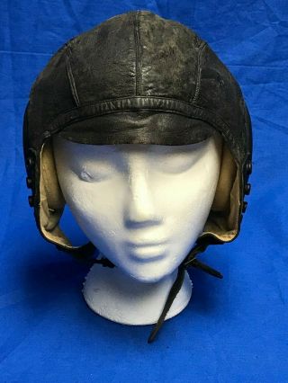 Vintage Wwii Usaaf Us Army Air Corps Force A - 11 Leather Flight Helmet Size Small