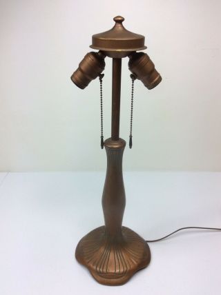 1920 Moe Bridges Arts & Crafts Reverse Painted Table Lamp Base Handel Era 21” 12