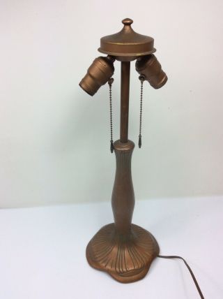 1920 Moe Bridges Arts & Crafts Reverse Painted Table Lamp Base Handel Era 21” 3