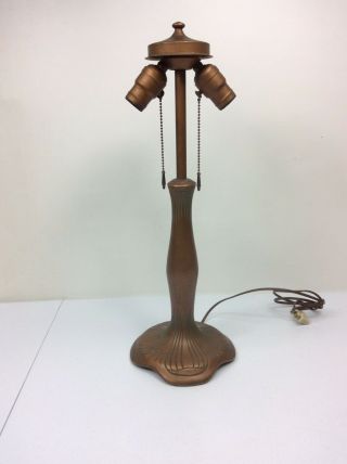 1920 Moe Bridges Arts & Crafts Reverse Painted Table Lamp Base Handel Era 21” 6